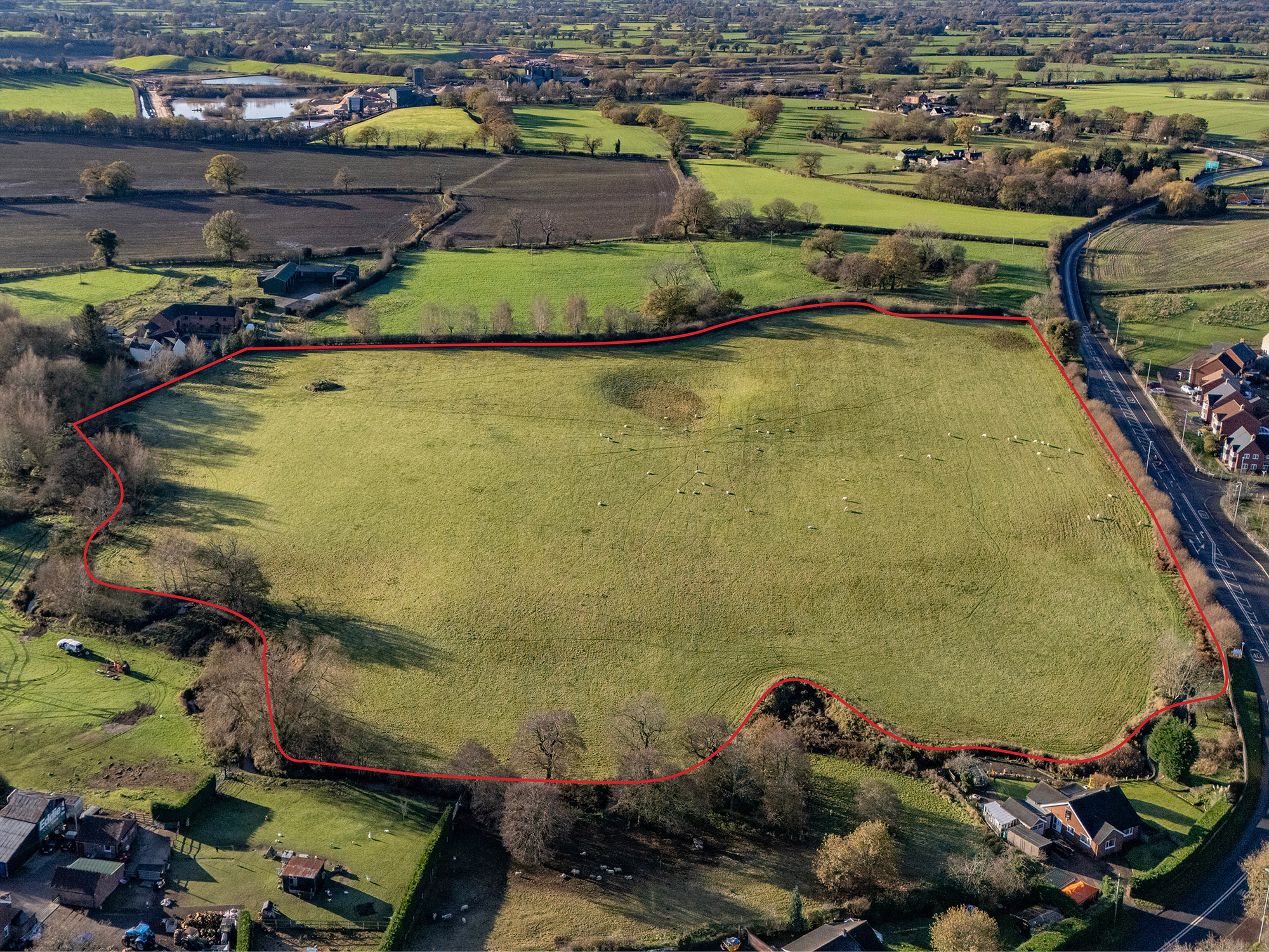 Outlined aerial image
